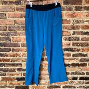 Medline Pacific Ave Caribbean Teal Blue Wide Leg Scrub Pants Women's Size Medium